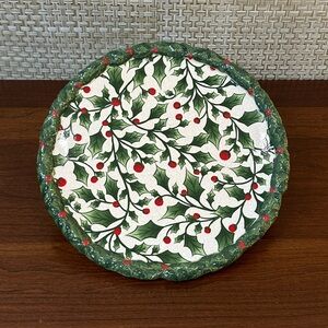 🎄🌟HP🌟VTG 2000s Christmas Pacific Rim English Holly with Berries Salad Plate